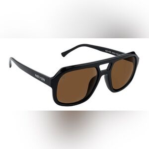 Neven “Gaia” Black Aviator Sunglasses – Polarized, UV400, Glossy